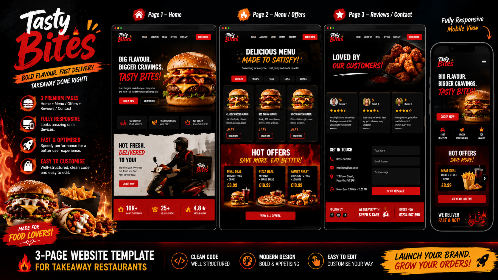Bold Flavour Fast Delivery Website Template