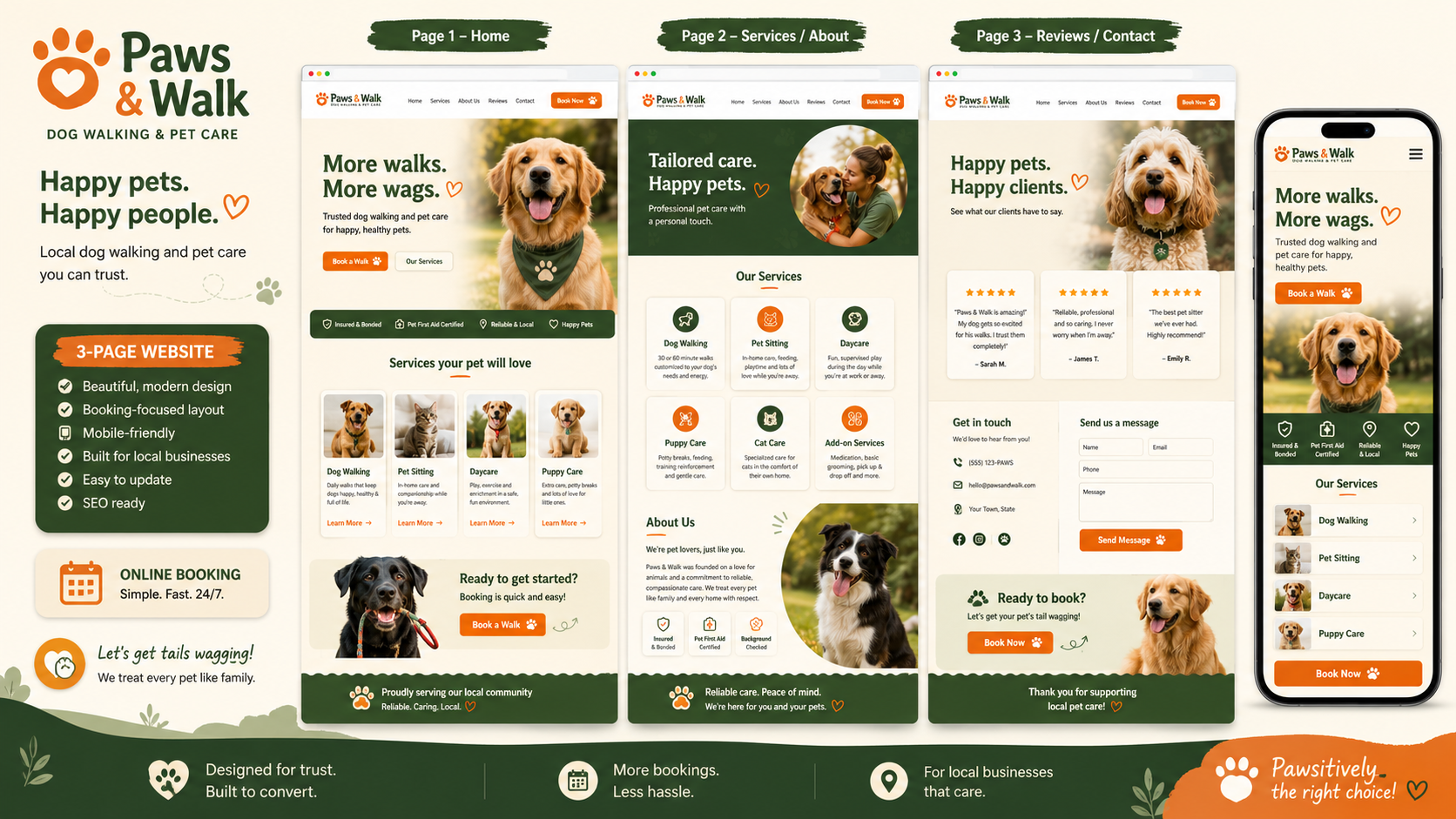Paws Walk Website Mockup Showcase